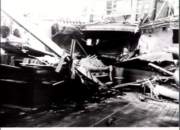 Bomb damaged building