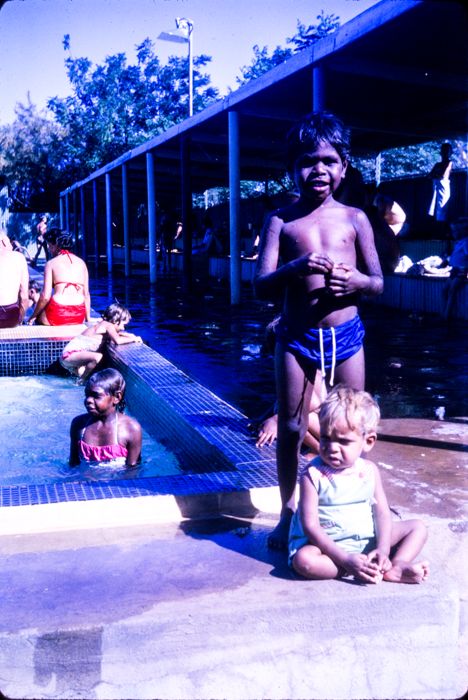 Bill and Desmond at the pool