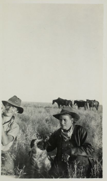 Edna Zigenbine with a cattle dog